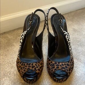 Exotic Gucci Brown and Black High Heel Slingbacks
